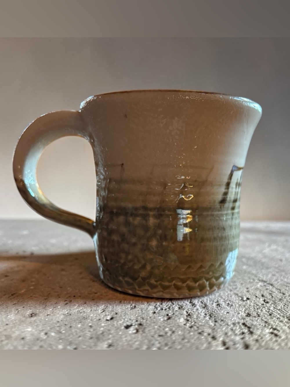 pottery mug made and signed by a local potter new